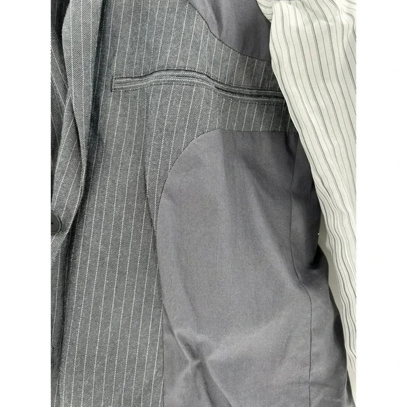 JOHN VARVATOS Cotton Blend Gray Stripe Unconstructed BLAZER Jacket Size 36 USA - Picture 12 of 15